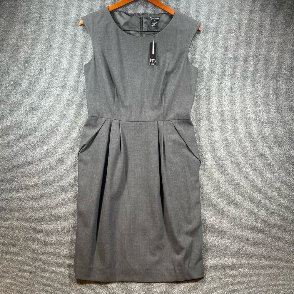 NWT New Directions Dress Women's 10 Gray Lined Mid Length Formal Party